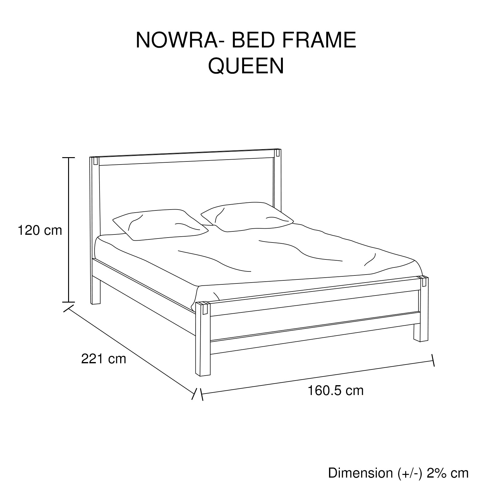 Bed Frame Queen Size in Solid Wood Veneered Acacia Bedroom Timber Slat in Chocolate-Bed Frames-PEROZ Accessories