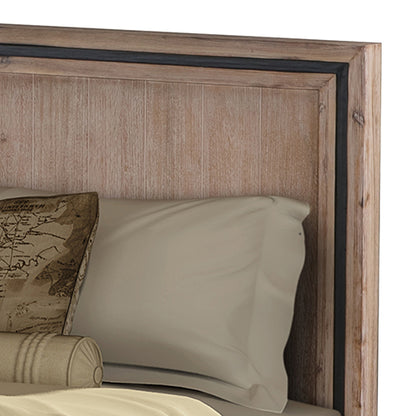 Queen Size Silver Brush Bed Frame in Acacia Wood Construction-Furniture &gt; Bedroom-PEROZ Accessories