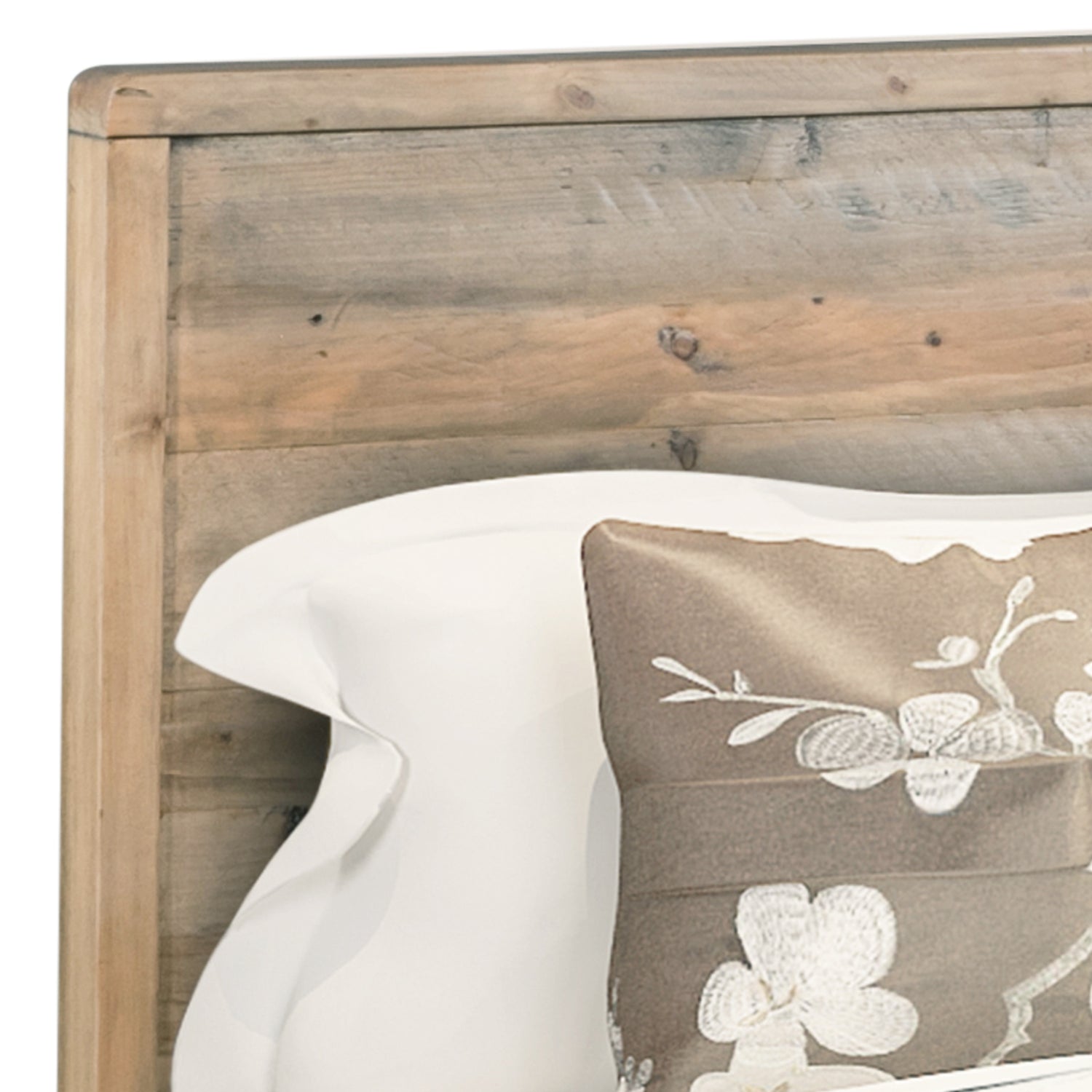 King Size Wooden Bed Frame in Solid Wood Antique Design Light Brown-Furniture &gt; Bedroom-PEROZ Accessories