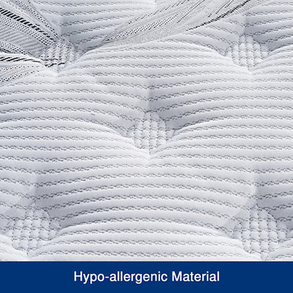 King Mattress Latex Pillow Top Pocket Spring Foam Medium Firm-Furniture &gt; Mattresses-PEROZ Accessories