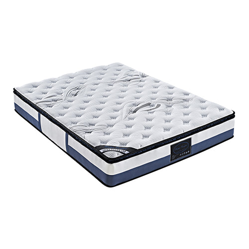 King Single Mattress Latex Pillow Top Pocket Spring Foam Medium Firm Bed-Furniture &gt; Mattresses-PEROZ Accessories