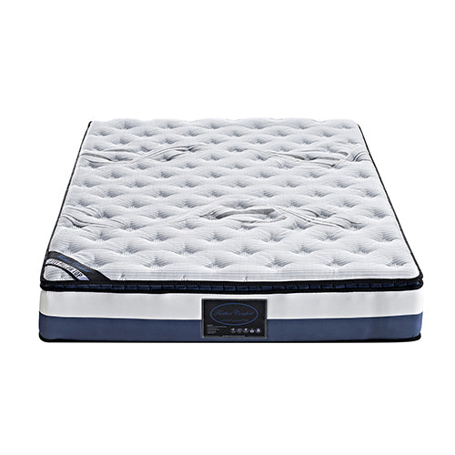 King Single Mattress Latex Pillow Top Pocket Spring Foam Medium Firm Bed-Furniture &gt; Mattresses-PEROZ Accessories