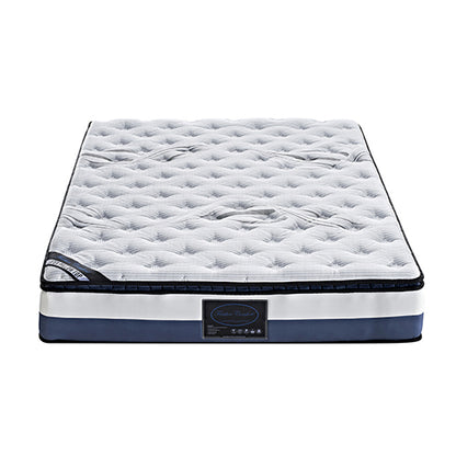 King Single Mattress Latex Pillow Top Pocket Spring Foam Medium Firm Bed-Furniture &gt; Mattresses-PEROZ Accessories