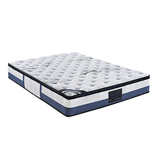 Queen Mattress Latex Pillow Top Pocket Spring Foam Medium Firm Bed-Furniture &gt; Mattresses-PEROZ Accessories