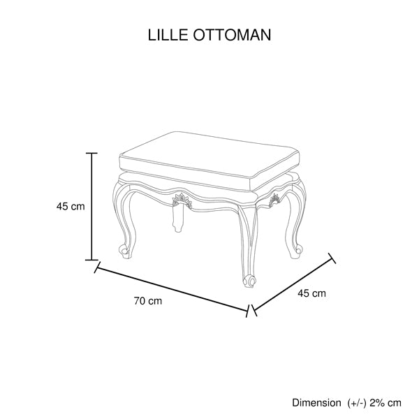Ottoman Linen Fabric Beige Oak Wood White Washed Finish-Ottomans-PEROZ Accessories