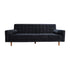 Sofa Bed 3 Seater Button Tufted Lounge Set for Living Room Couch in Velvet Black Colour-Furniture > Sofas-PEROZ Accessories