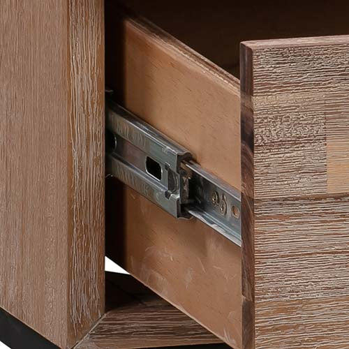 Tallboy with 4 Storage Drawers Assembled Solid Acacia Wooden Construction in Tea Colour-Furniture &gt; Living Room-PEROZ Accessories