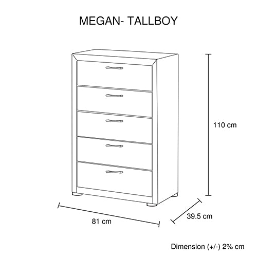 Megan Tallboy Grey-Furniture &gt; Living Room-PEROZ Accessories