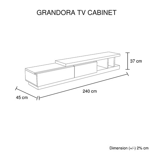 TV Cabinet with 2 Storage Drawers With High Glossy Assembled Entertainment Unit in Black &amp; White colour-Entertainment Unit-PEROZ Accessories