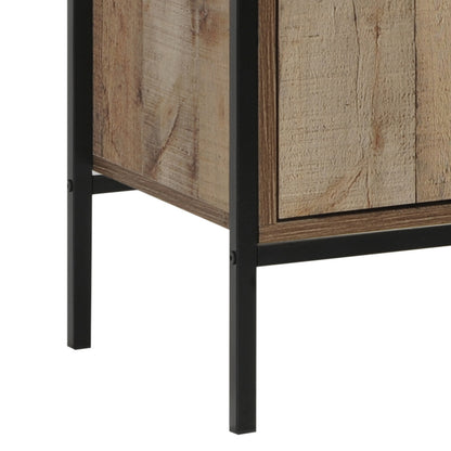 TV Cabinet with 2 Storage Drawers Cabinet Natural Wood Like Particle board Entertainment Unit in Oak colour-Entertainment Unit-PEROZ Accessories