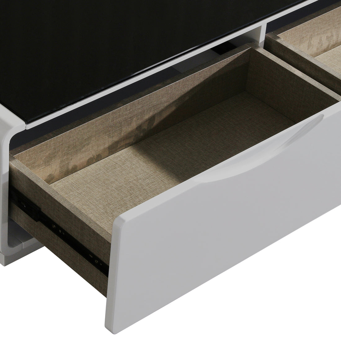 TV Cabinet with 3 Storage Drawers With High Glossy Assembled Entertainment Unit in Black &amp; White colour-Entertainment Unit-PEROZ Accessories