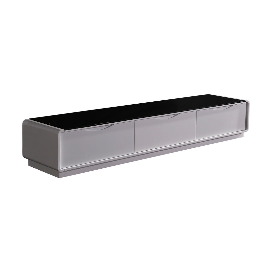 TV Cabinet with 3 Storage Drawers With High Glossy Assembled Entertainment Unit in Black &amp; White colour-Entertainment Unit-PEROZ Accessories