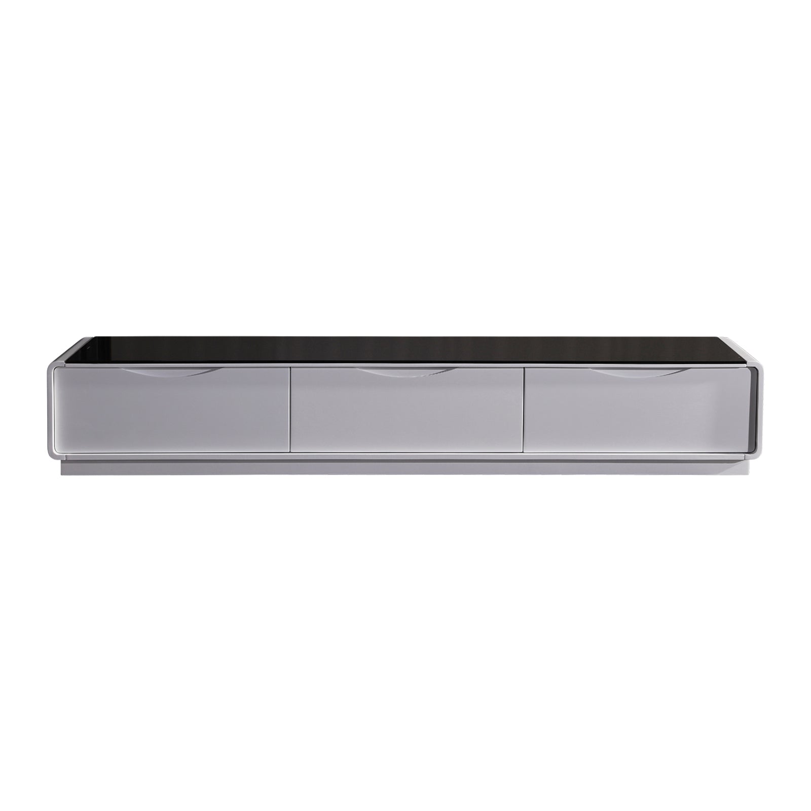 TV Cabinet with 3 Storage Drawers With High Glossy Assembled Entertainment Unit in Black &amp; White colour-Entertainment Unit-PEROZ Accessories