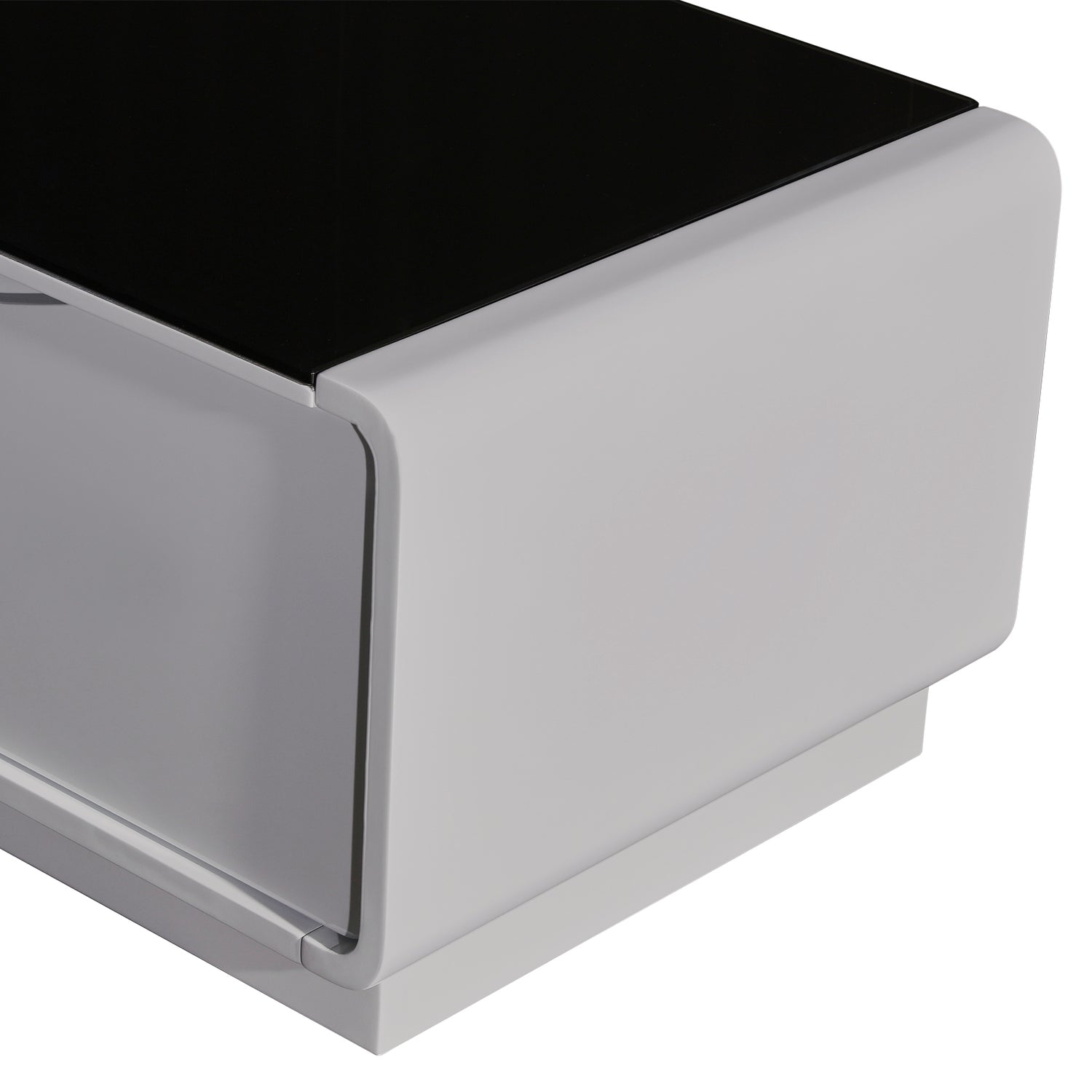 TV Cabinet with 3 Storage Drawers With High Glossy Assembled Entertainment Unit in Black &amp; White colour-Entertainment Unit-PEROZ Accessories