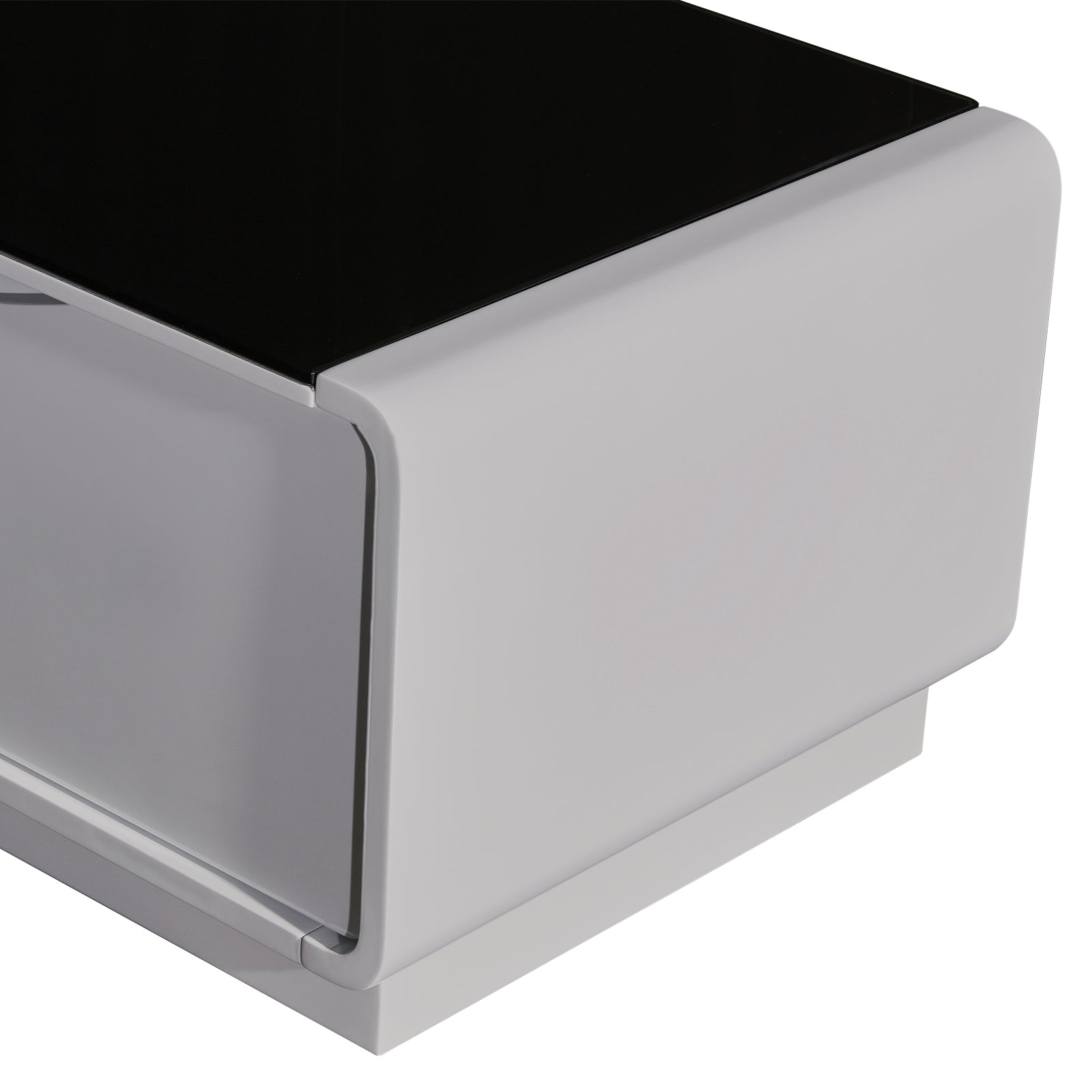 TV Cabinet with 3 Storage Drawers With High Glossy Assembled Entertainment Unit in Black &amp; White colour-Entertainment Unit-PEROZ Accessories
