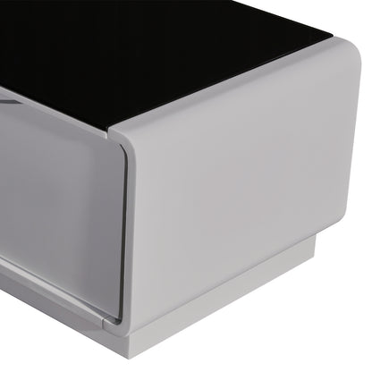 TV Cabinet with 3 Storage Drawers With High Glossy Assembled Entertainment Unit in Black &amp; White colour-Entertainment Unit-PEROZ Accessories