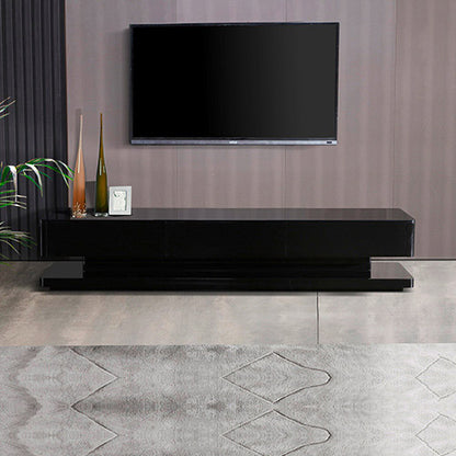 TV Cabinet with 3 Storage Drawers With High Glossy Assembled Entertainment Unit in Black colour-Entertainment Unit-PEROZ Accessories