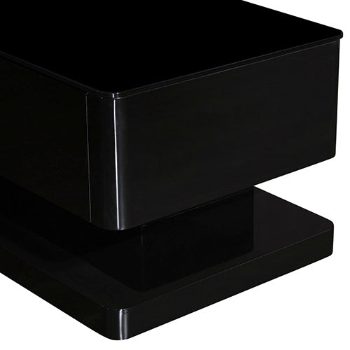 TV Cabinet with 3 Storage Drawers With High Glossy Assembled Entertainment Unit in Black colour-Entertainment Unit-PEROZ Accessories