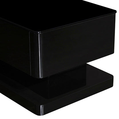 TV Cabinet with 3 Storage Drawers With High Glossy Assembled Entertainment Unit in Black colour-Entertainment Unit-PEROZ Accessories