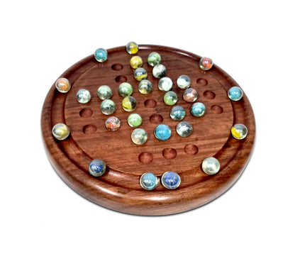 Wooden Solitaire Game - Marble balls-Gift &amp; Novelty &gt; Games-PEROZ Accessories