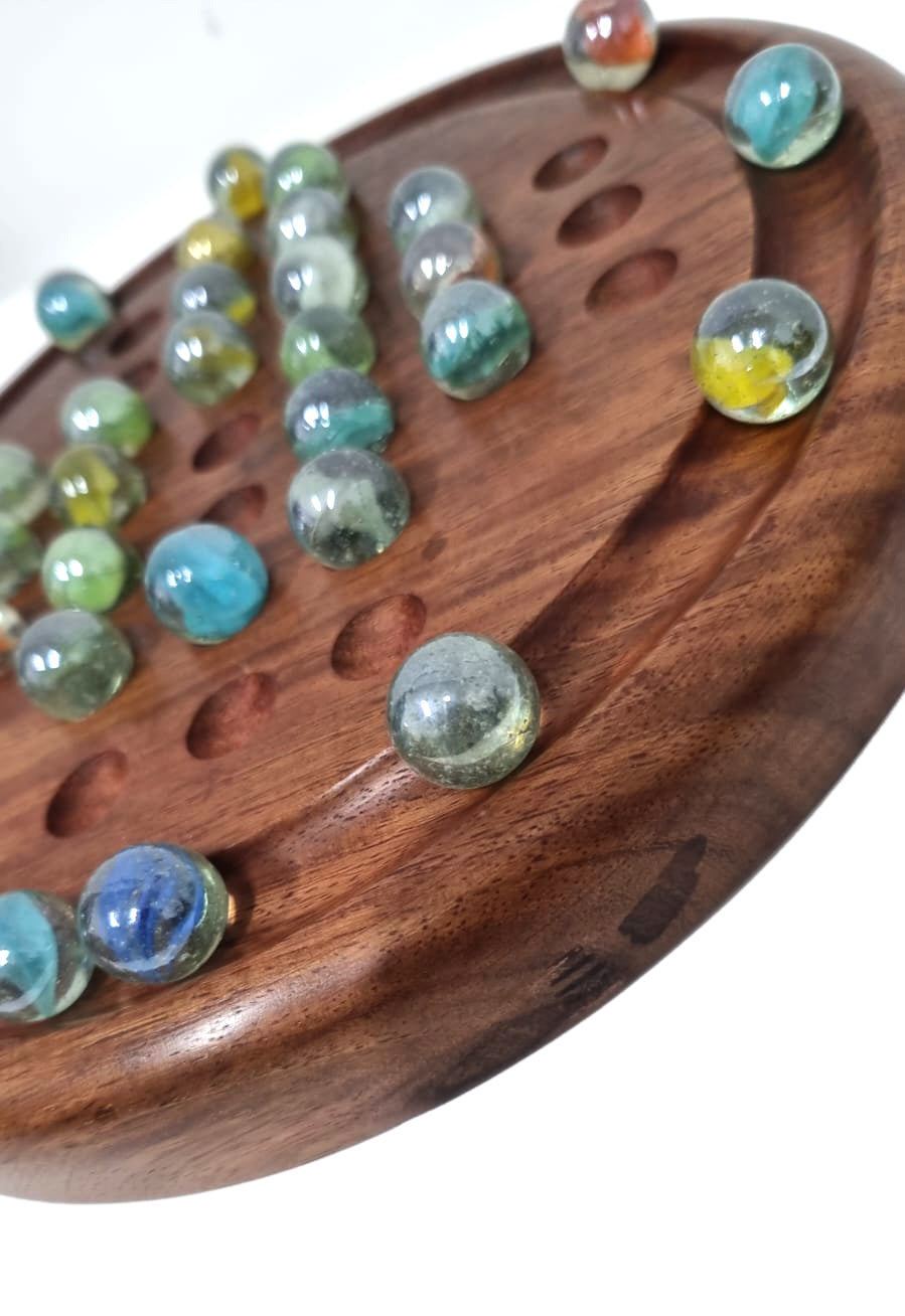 Wooden Solitaire Game - Marble balls-Gift &amp; Novelty &gt; Games-PEROZ Accessories