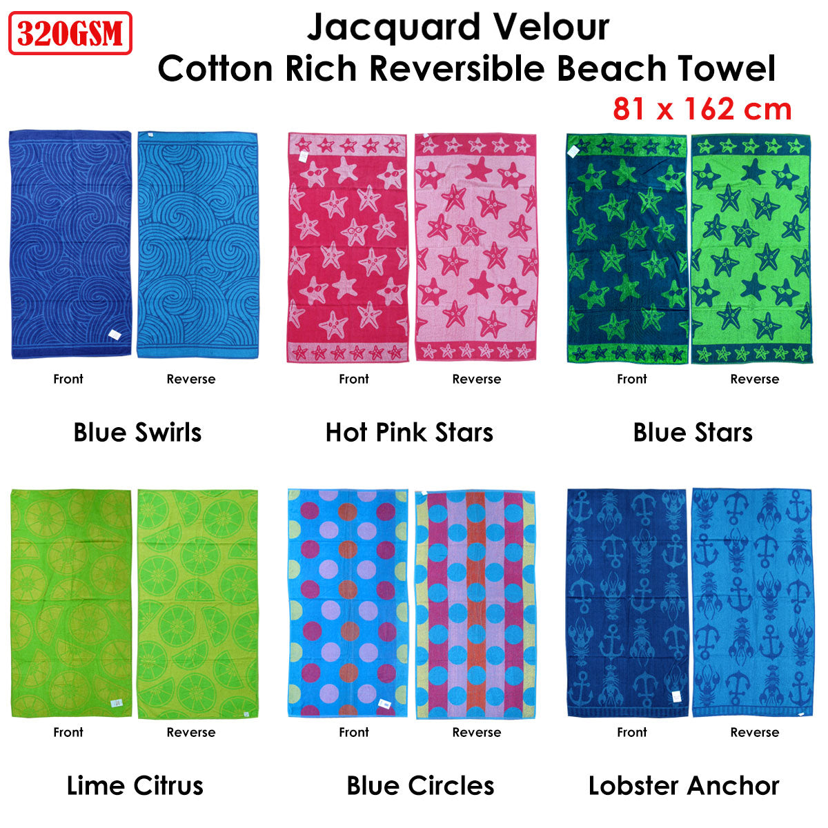 Jacquard Velour Reversible Beach Towel Lime Cirtus-Home &amp; Garden &gt; Bathroom Accessories-PEROZ Accessories
