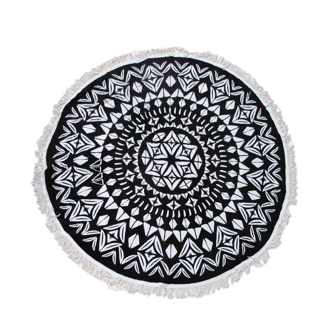 Ezra Hexagon 100% Cotton Round Beach Towel-Home &amp; Garden &gt; Bathroom Accessories-PEROZ Accessories