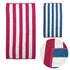 Set of 2 Reversible Cabana Striped Towels Hot Pink/Blue-Home & Garden > Bathroom Accessories-PEROZ Accessories