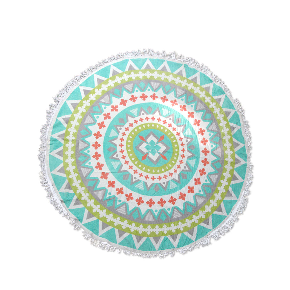 Zoey Bright Colors 100% Cotton Round Beach Towel-Home &amp; Garden &gt; Bathroom Accessories-PEROZ Accessories
