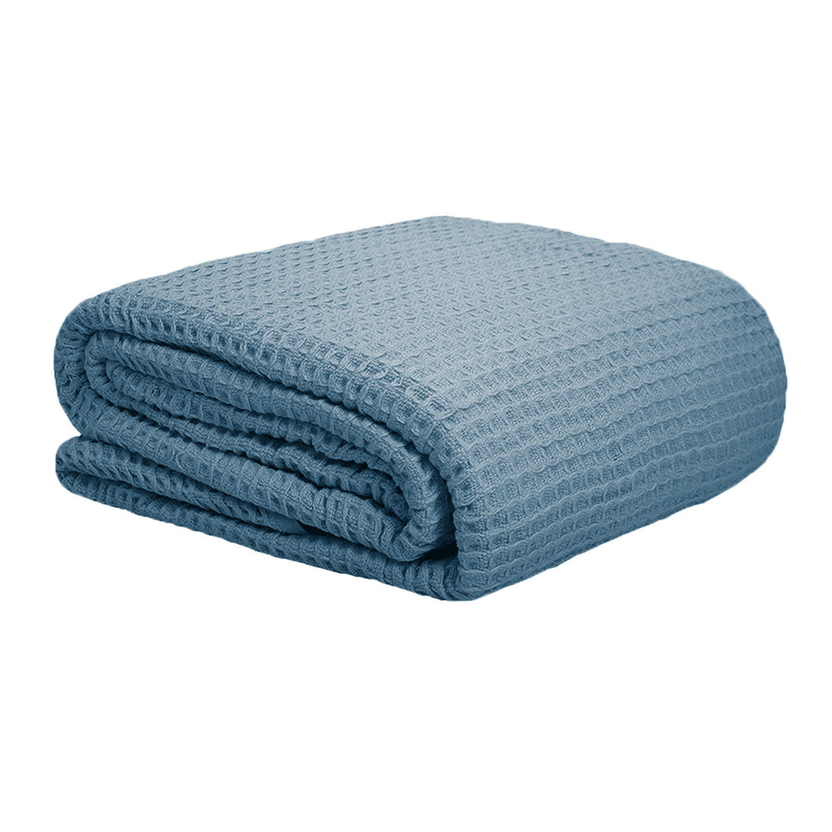 Cotton Waffle Blanket Dusk Blue Single-Home &amp; Garden &gt; Bedding-PEROZ Accessories