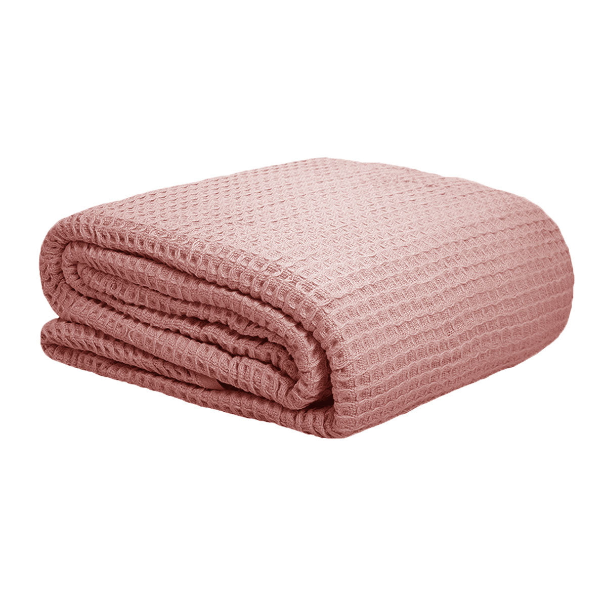 Cotton Waffle Blanket Dusty Pink King-Home &amp; Garden &gt; Bedding-PEROZ Accessories