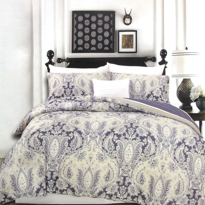 250TC Cotton Reversible Quilt Cover Set Elizabeth Queen-Home &amp; Garden &gt; Bedding-PEROZ Accessories