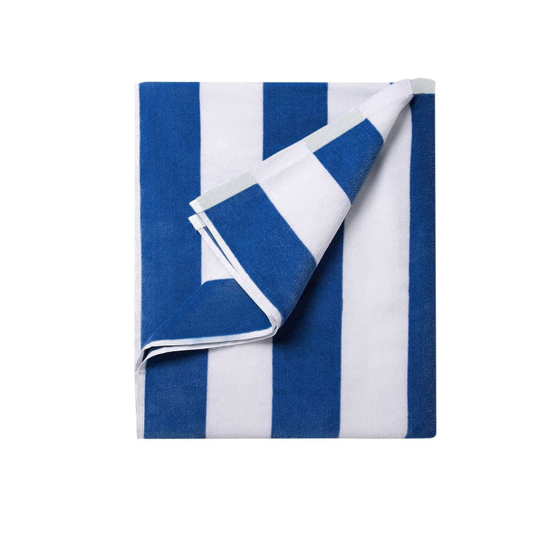 400GSM Cabana Stripe Cotton Polyester Beach Towel Blue-Home &amp; Garden &gt; Bathroom Accessories-PEROZ Accessories