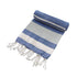 Cotton Rich Large Turkish Beach Towel with Tassels 80cm x 155cm Navy-Home & Garden > Bathroom Accessories-PEROZ Accessories