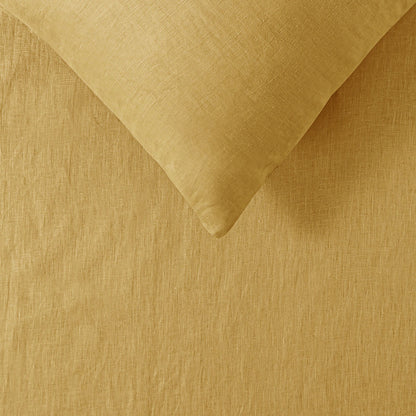 Vintage Design Homewares 100% Linen Ochre Quilt Cover Set King-Home &amp; Garden &gt; Bedding-PEROZ Accessories