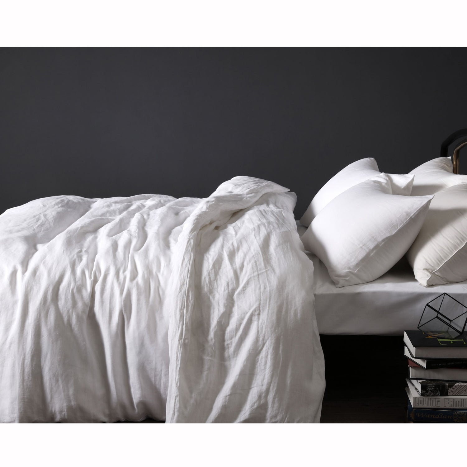 Vintage Design Homewares 100% Linen White Quilt Cover Set KING-Home &amp; Garden &gt; Bedding-PEROZ Accessories