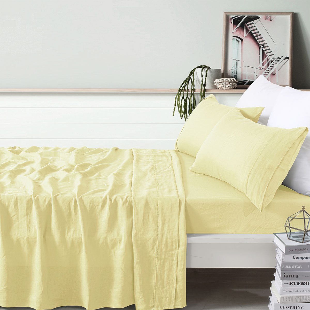 Vintage Design Homewares 100% Linen Butter Sheet Set Super King-Home &amp; Garden &gt; Bedding-PEROZ Accessories