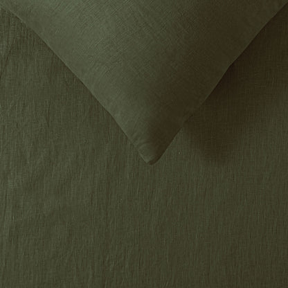 Vintage Design Homewares 100% Linen Olive Sheet Set Super King-Home &amp; Garden &gt; Bedding-PEROZ Accessories