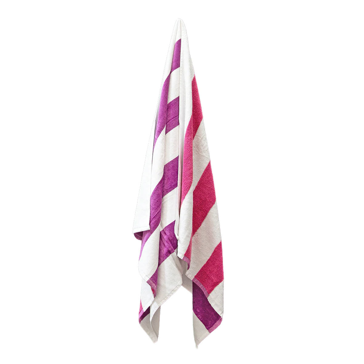 J.Elliot Home 400GSM Premium Cotton Reversible Striped Beach Towel 76 x 152 cm Pink Purple-Home &amp; Garden &gt; Bathroom Accessories-PEROZ Accessories