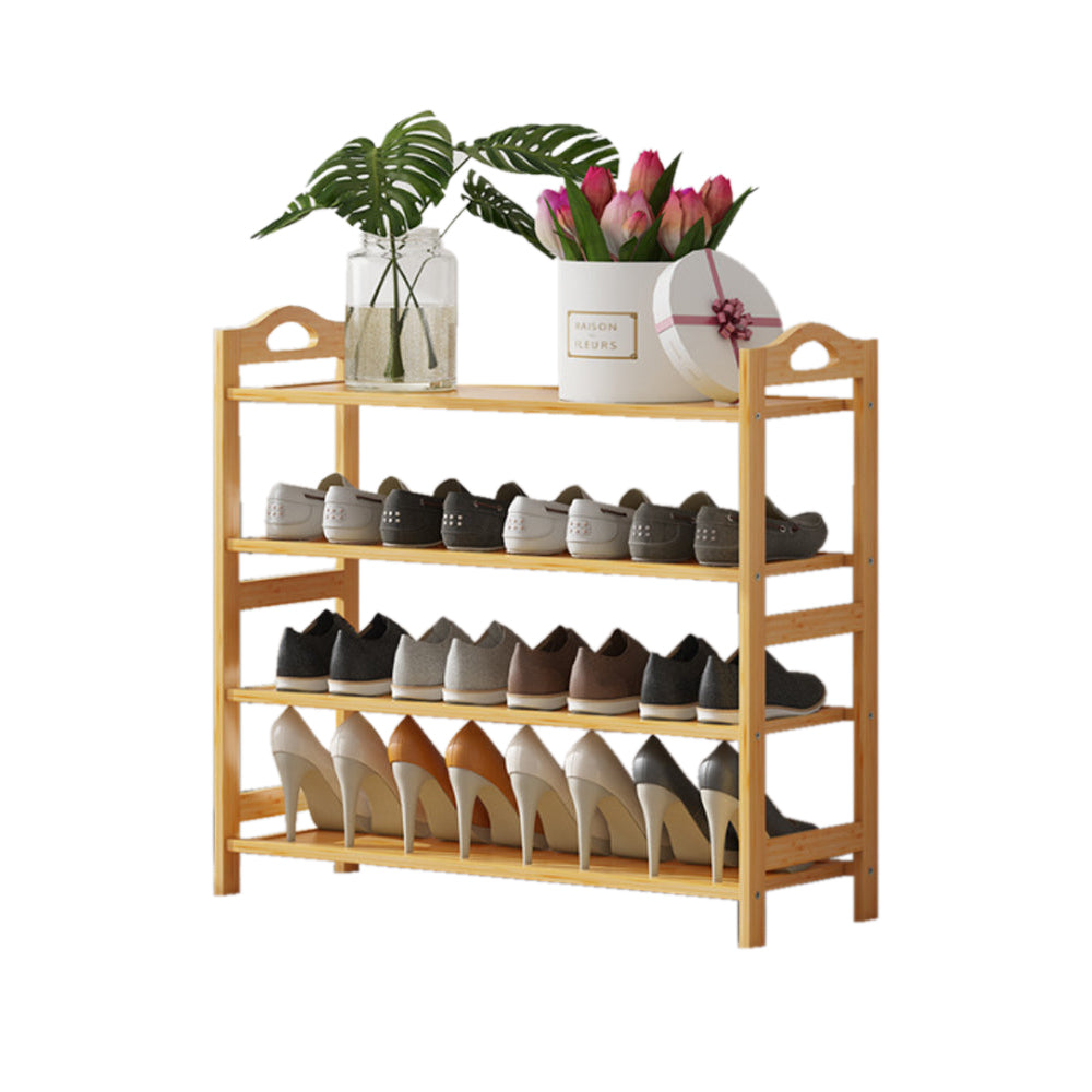 Multi-layers Bamboo Shoe Rack Storage Organizer Wooden Flower Stand Shelf(4 Layers)-Shoe Storage Cabinets-PEROZ Accessories