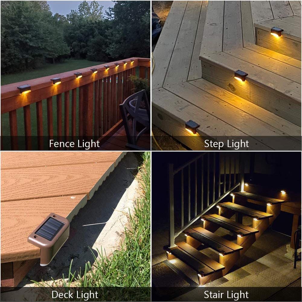 4 Pack SolarPower Deck Lights Outdoor Step Lights Waterproof LED lights-Home &amp; Garden &gt; Garden Lights-PEROZ Accessories