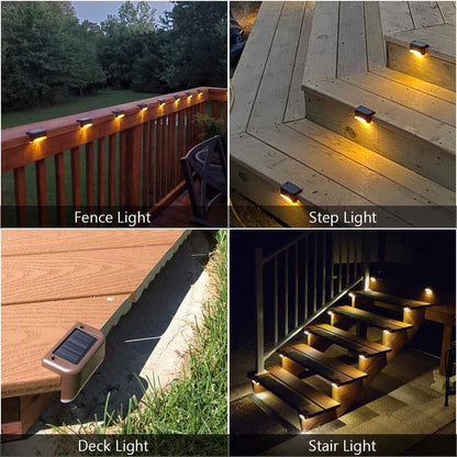 4 Pack SolarPower Deck Lights Outdoor Step Lights Waterproof LED lights-Home &amp; Garden &gt; Garden Lights-PEROZ Accessories
