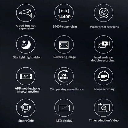 1440P WIFI GPS Dash Cam Dual Front and Rear Video DVR Recorder Night Vision Kit-Auto Accessories-PEROZ Accessories