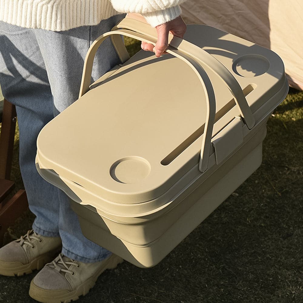 3 In 1 Folding Camping Storage Box Outdoor Food Fruit Container Picnic Table Basket-Outdoor &gt; Picnic-PEROZ Accessories