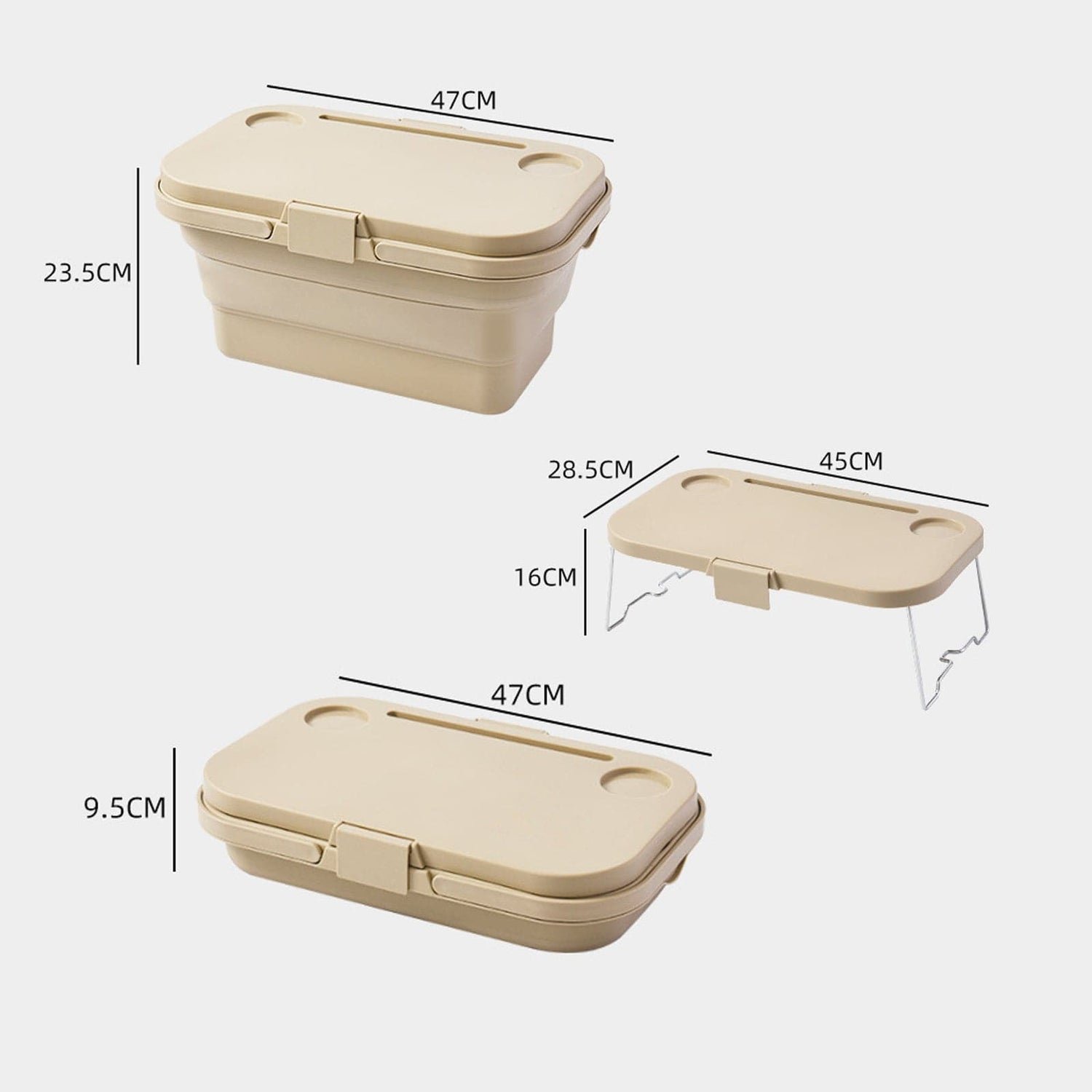 3 In 1 Folding Camping Storage Box Outdoor Food Fruit Container Picnic Table Basket-Outdoor &gt; Picnic-PEROZ Accessories