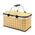 Collapsible Outdoor Camping Portable Insulated Picnic Basket Camping Picnic Ice Pack(Yellow Grid)-Outdoor > Picnic-PEROZ Accessories