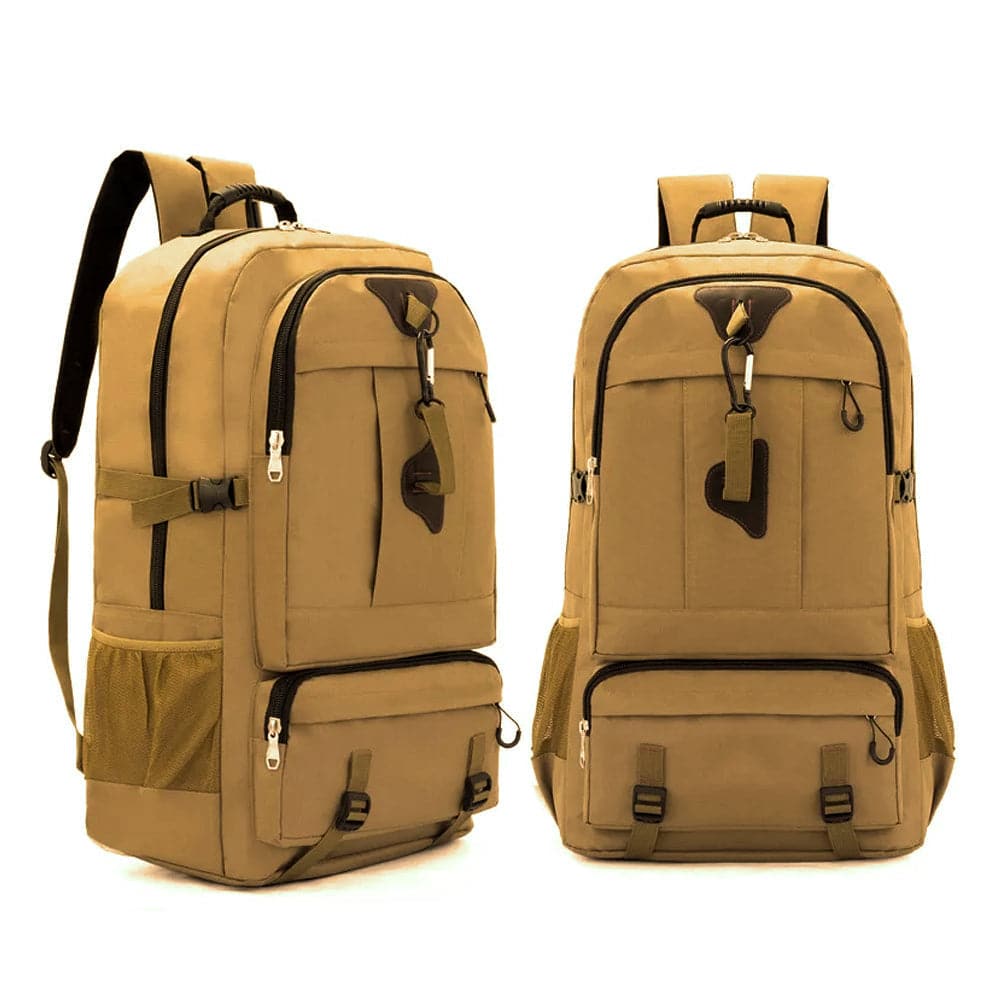 60L Travel Boarding Backpack Outdoor Trekking Luggage Hiking Camping Rucksack Large Capacity Storage Backpack(Khaki)-Outdoor &gt; Camping-PEROZ Accessories