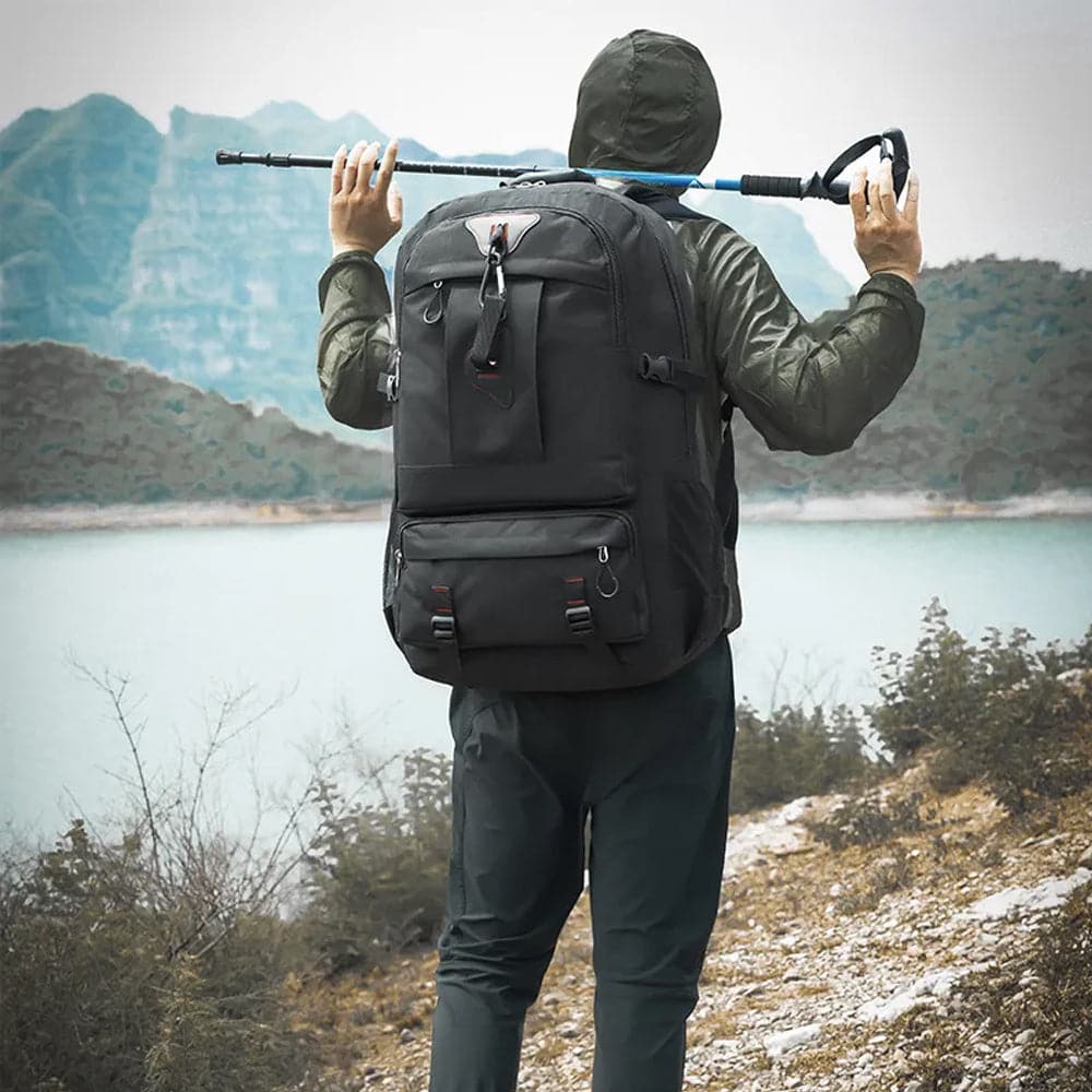 60L Travel Boarding Backpack Outdoor Trekking Luggage Hiking Camping Rucksack Large Capacity Storage Backpack(Khaki)-Outdoor &gt; Camping-PEROZ Accessories