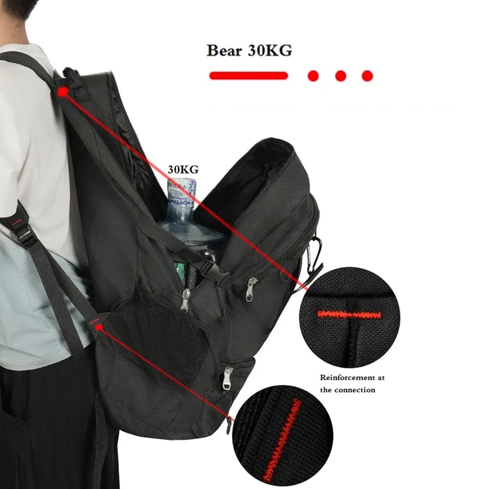 60L Travel Boarding Backpack Outdoor Trekking Luggage Hiking Camping Rucksack Large Capacity Storage Backpack(Khaki)-Outdoor &gt; Camping-PEROZ Accessories