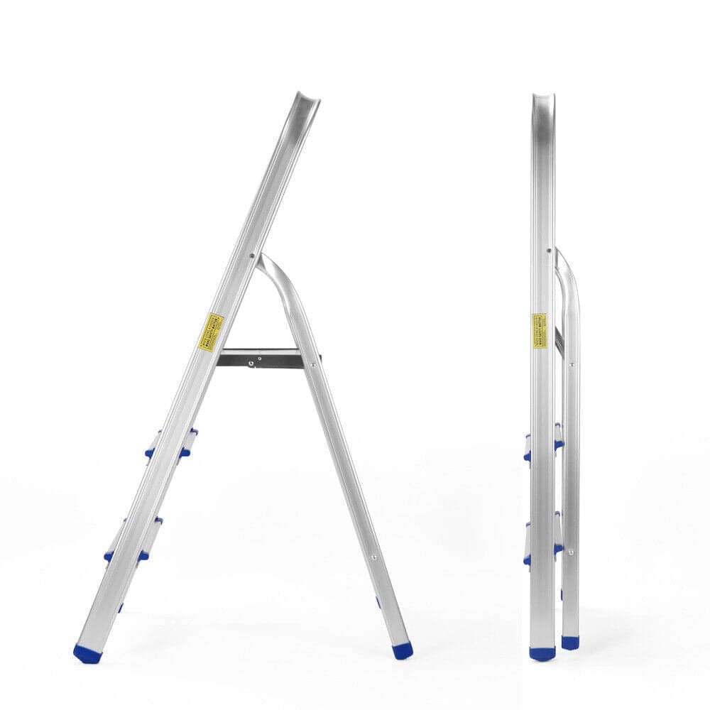 4 Step Ladder Multi Purpose Foldable Folding Aluminium Home Office Shop-Home &amp; Garden-PEROZ Accessories